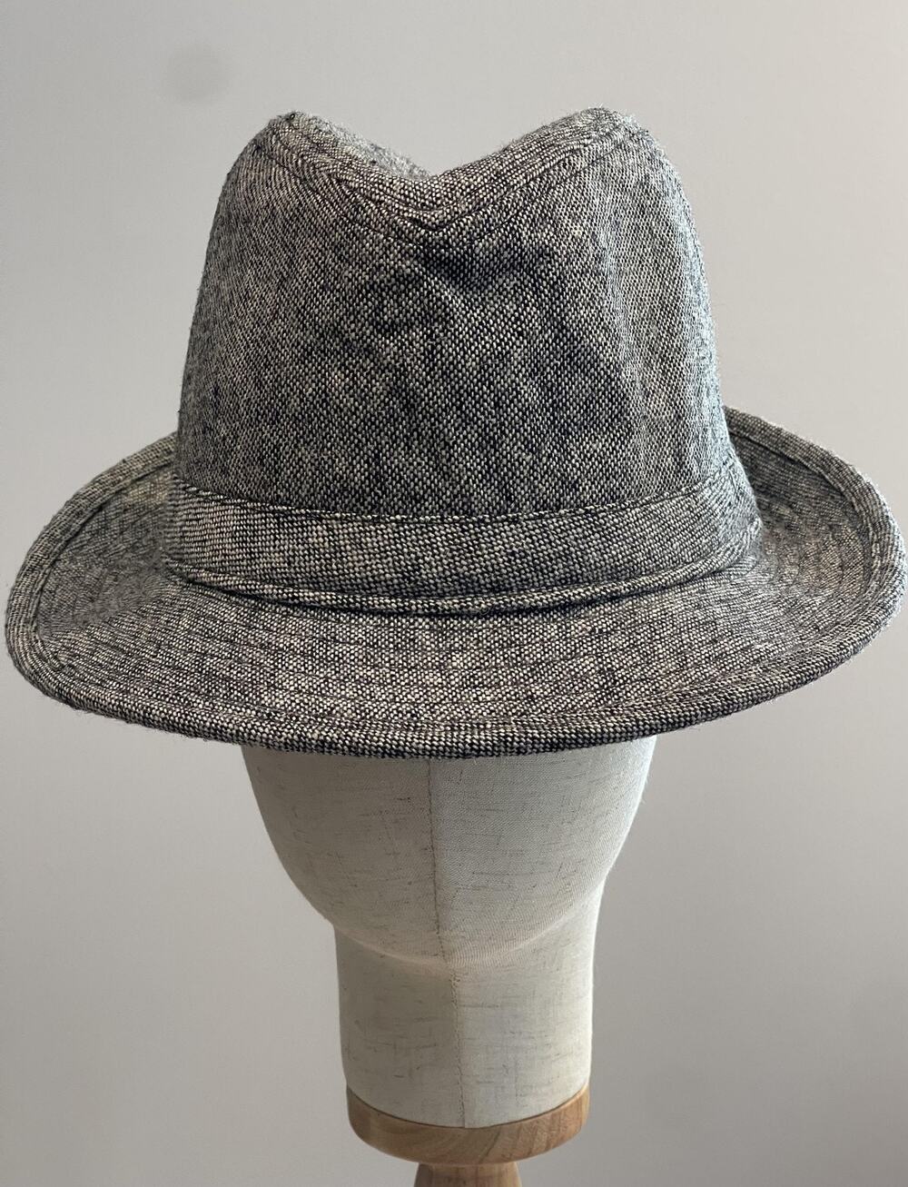 VTG Scala Pronto Hat Cap Fedora Mens One Size Gray Tweed Wool Polyester Lined